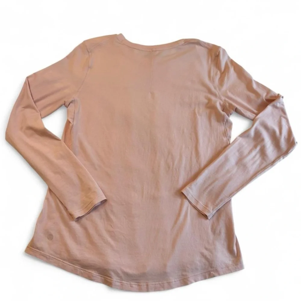 Lululemon Pink Long Sleeve Crewneck Tee Shirt Size M Soft Cotton Athleisure